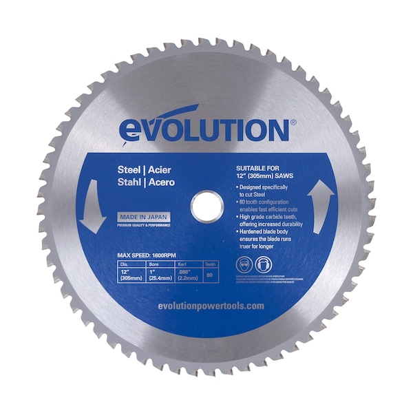 12" Mild Steel Cutting Blade, 1" Arbor